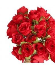 RÓŻA RÓŻE BUKIET RÓŻ SZTUCZNE KWIATY 28CM 9GAŁ.PREMIUM