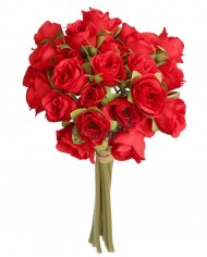 RÓŻA RÓŻE BUKIET RÓŻ SZTUCZNE KWIATY 28CM 9GAŁ.PREMIUM