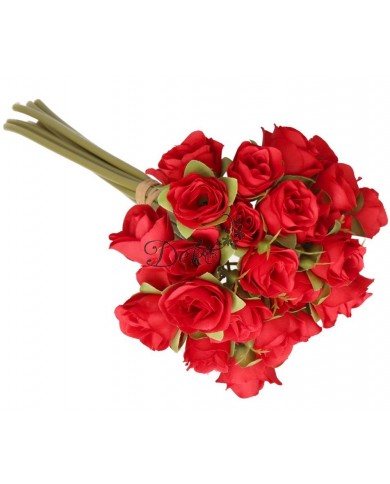 RÓŻA RÓŻE BUKIET RÓŻ SZTUCZNE KWIATY 28CM 9GAŁ.PREMIUM