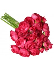 BUKIET PEŁNIK JASKRY SZTUCZNE KWIATY 29 CM 6 GAŁ PEONIA PIWONIA