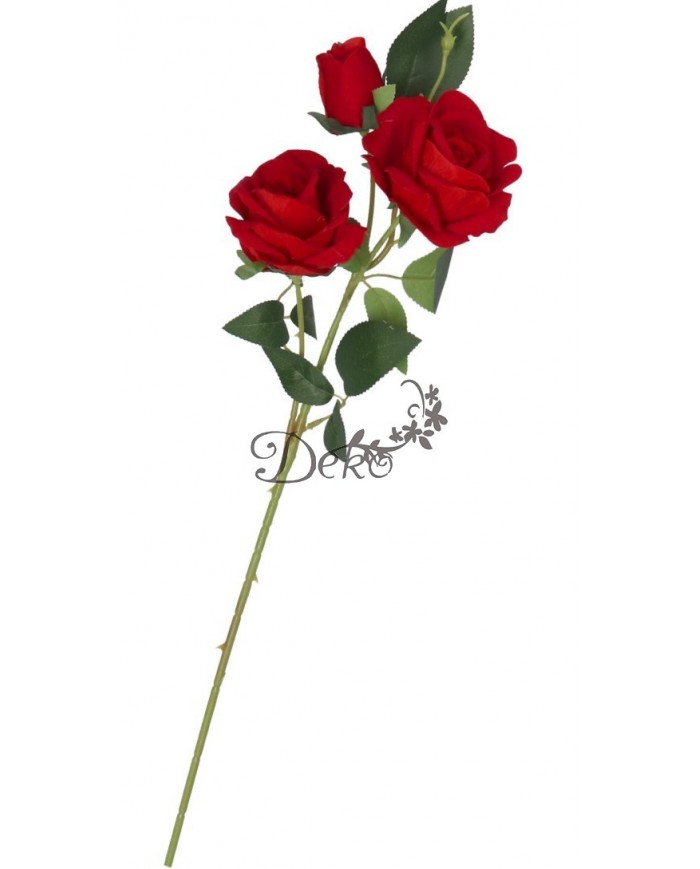 RÓŻA POJEDYNCZA JAK ŻYWA DUŻA 60CM WELUROWA SZTUCZNE KWIATY RÓŻE