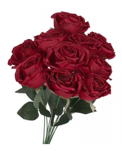 SZTUCZNE KWIATY ROŚLINY RÓŻA RÓŻE BUKIET GĘSTY XXL 50CM