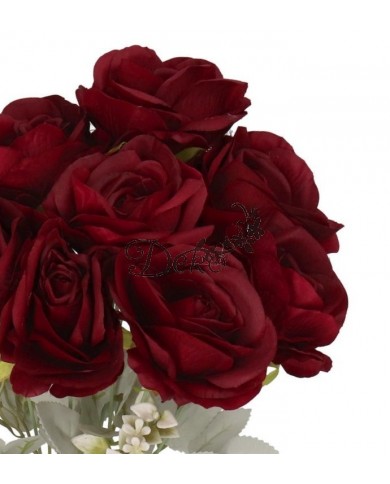 SZTUCZNE KWIATY ROŚLINY RÓŻA RÓŻE BUKIET GĘSTY XXL 50CM