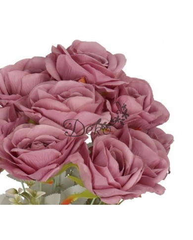 SZTUCZNE KWIATY ROŚLINY RÓŻA RÓŻE BUKIET GĘSTY XXL 50CM