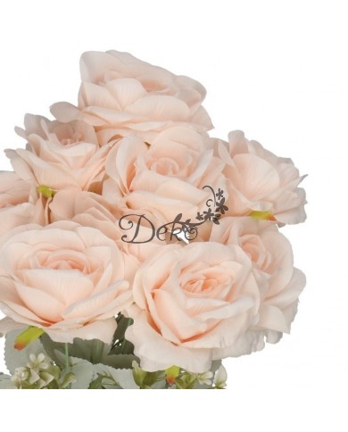 SZTUCZNE KWIATY ROŚLINY RÓŻA RÓŻE BUKIET GĘSTY XXL 50CM