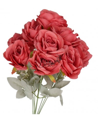SZTUCZNE KWIATY ROŚLINY RÓŻA RÓŻE BUKIET GĘSTY XXL 50CM