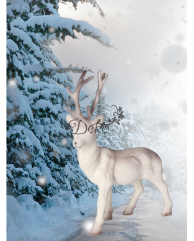 RENIFER WELUROWY FIGURKA DO POSTAWIENIA 27CM STROIK JELEŃ