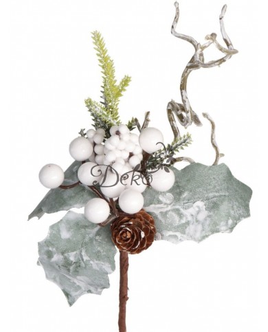 GAŁĄZKA DEKORACYJNA IGLIWIE SZYSZKI DO STROIKA 27CM