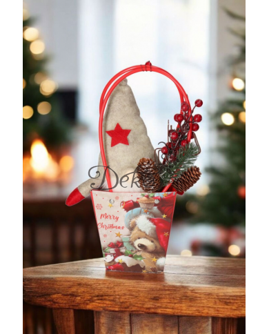 TOREBKA NA KWIATY ŚWIĄTECZNA NA PREZENT UPOMINEK