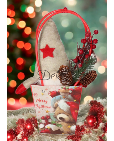 TOREBKA NA KWIATY ŚWIĄTECZNA NA PREZENT UPOMINEK