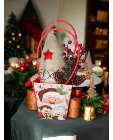 TOREBKA NA KWIATY ŚWIĄTECZNA NA PREZENT UPOMINEK