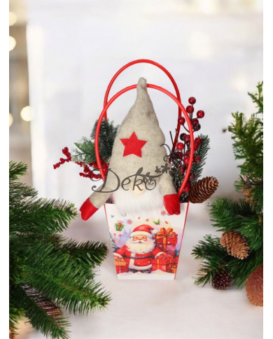 TOREBKA NA KWIATY ŚWIĄTECZNA NA PREZENT UPOMINEK