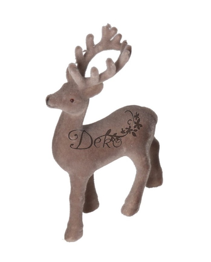 RENIFER WELUROWY STOJĄCY FIGURKA OZDOBA DO STROIKA
