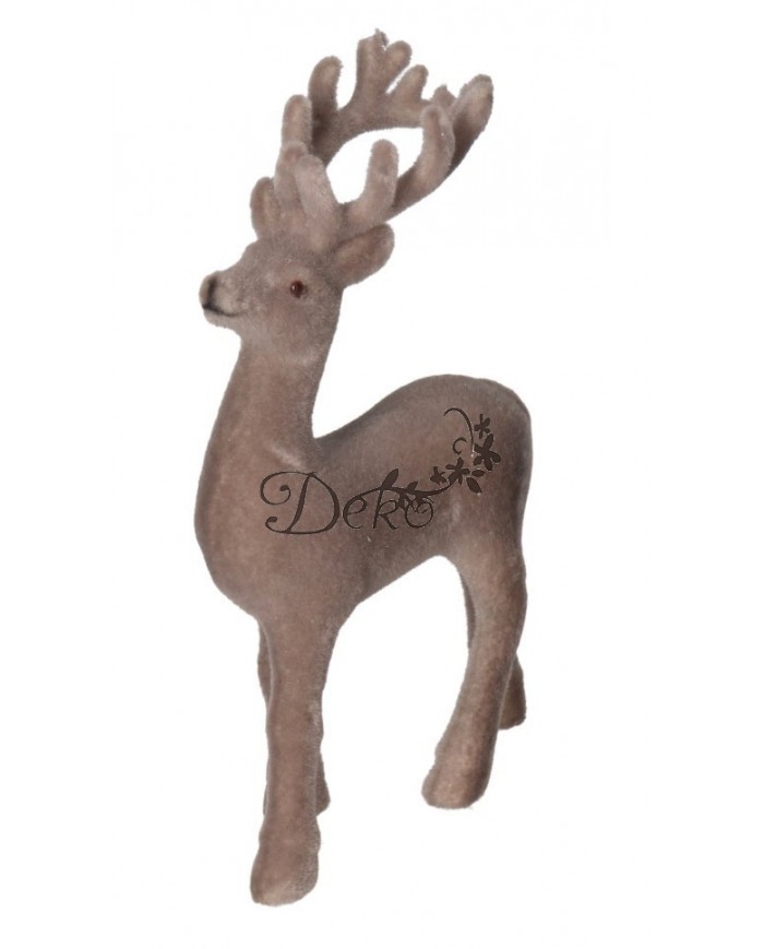 RENIFER WELUROWY STOJĄCY FIGURKA OZDOBA DO STROIKA