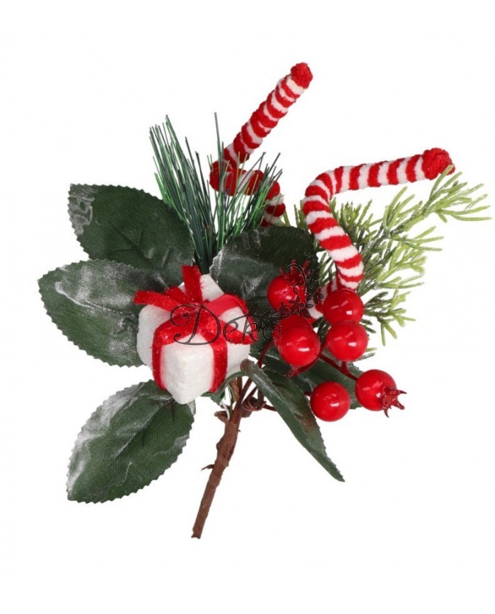 GAŁĄZKA DEKORACYJNA IGLIWIE SZYSZKI DO STROIKA 22CM