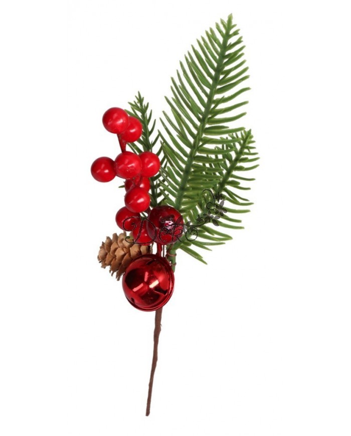 GAŁĄZKA DEKORACYJNA IGLIWIE SZYSZKI DO STROIKA 27CM