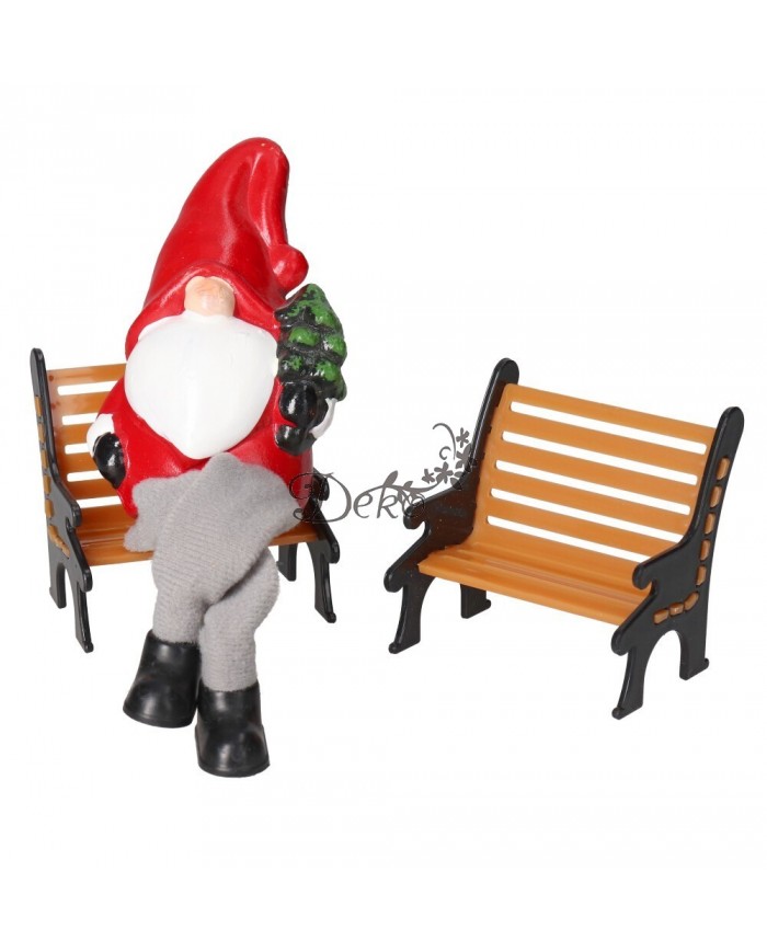 Zestaw Dekoracyjnych Ławek Miniaturowych 6 cm – Do Stroików i Kompozycji