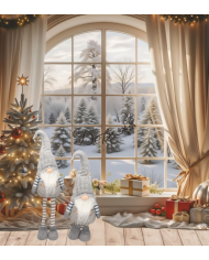 Skrzat Krasnal Świąteczny Teleskopowy Duży Gnom Wysoki 75 Regulowany XXL