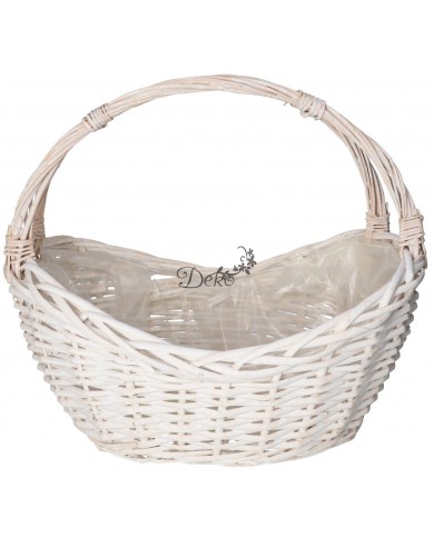 KOSZ WIKLINOWY BIAŁY DUŻY GRUBA WIKLINA 40X25CM