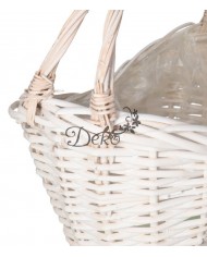 KOSZ WIKLINOWY BIAŁY DUŻY GRUBA WIKLINA 45X32CM