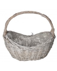 KOSZ WIKLINOWY SZARY DUŻY GRUBA WIKLINA 45X32CM