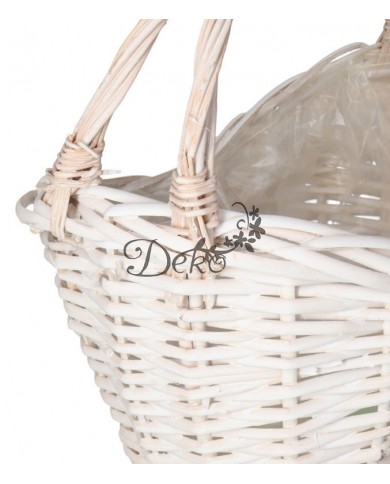 KOSZ WIKLINOWY BIAŁY DUŻY GRUBA WIKLINA 53X37CM XXXL