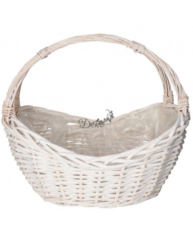 KOSZ WIKLINOWY BIAŁY DUŻY GRUBA WIKLINA 53X37CM XXXL