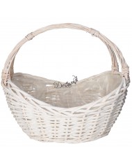 KOSZ WIKLINOWY BIAŁY DUŻY GRUBA WIKLINA 53X37CM XXXL