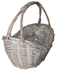 KOSZ WIKLINOWY SZARY DUŻY GRUBA WIKLINA 53X37CM XXXL