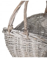 KOSZ WIKLINOWY SZARY DUŻY GRUBA WIKLINA 53X37CM XXXL