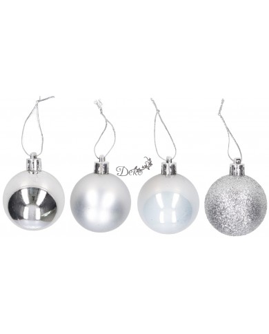 BOMBKI PLASTIKOWE NA CHOINKĘ STROIK 8SZT 4CM