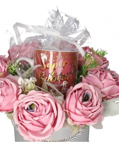 FLOWER BOX PUDEŁKO NA DZIEŃ BABCI + KUBEK CERAMICZNY