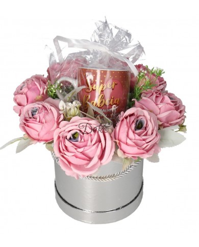 FLOWER BOX PUDEŁKO NA DZIEŃ BABCI + KUBEK CERAMICZNY