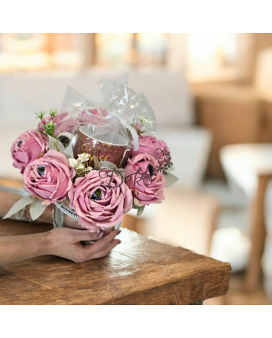 FLOWER BOX PUDEŁKO NA DZIEŃ BABCI + KUBEK CERAMICZNY