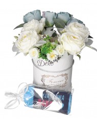 FLOWER BOX PUDEŁKO NA DZIEŃ BABCI + SKARPETKI