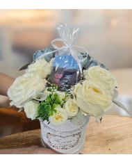 FLOWER BOX PUDEŁKO NA DZIEŃ BABCI + SKARPETKI