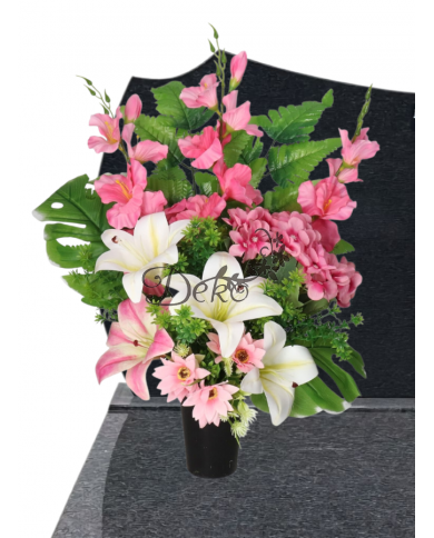 STROIK NA GRÓB DUŻY KOMPOZYCJA SZTUCZNE KWIATY DO WAZONU
