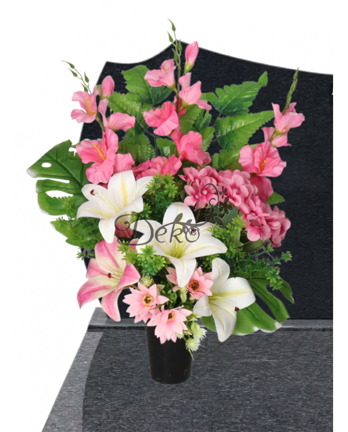 STROIK NA GRÓB DUŻY KOMPOZYCJA SZTUCZNE KWIATY DO WAZONU