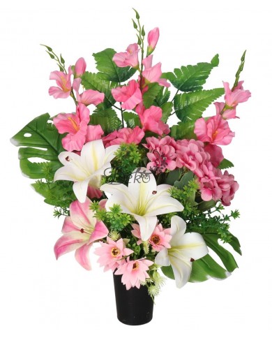 STROIK NA GRÓB DUŻY KOMPOZYCJA SZTUCZNE KWIATY DO WAZONU