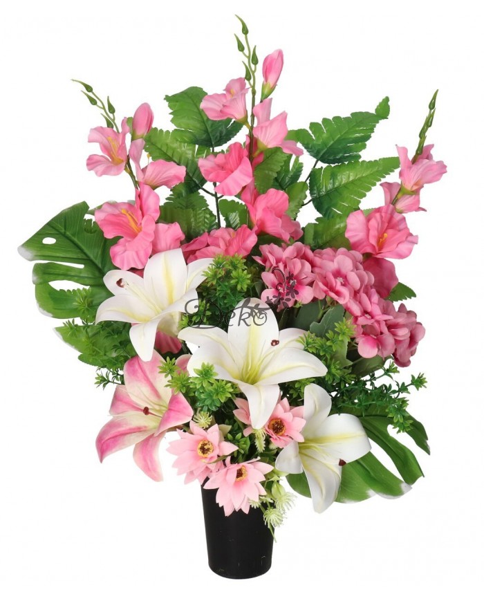 STROIK NA GRÓB DUŻY KOMPOZYCJA SZTUCZNE KWIATY DO WAZONU