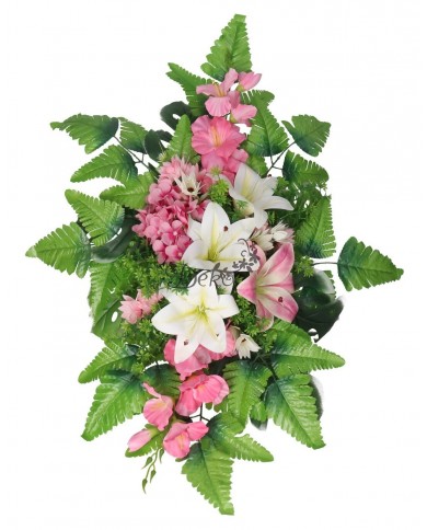 STROIK NA GRÓB KOMPOZYCJA DUŻA SZTUCZNE KWIATY