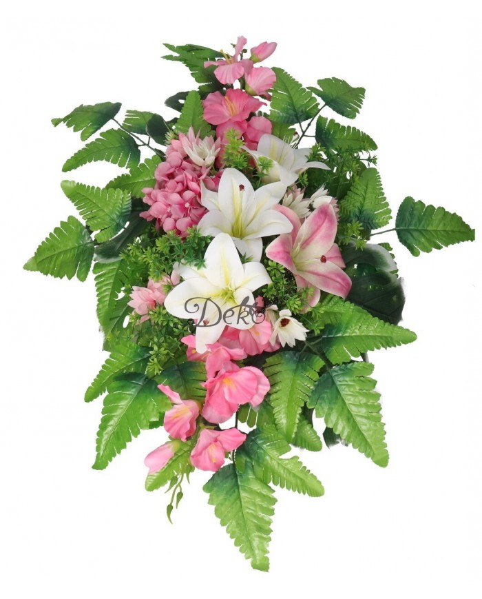 STROIK NA GRÓB KOMPOZYCJA DUŻA SZTUCZNE KWIATY