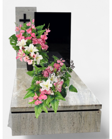 STROIK NA GRÓB KOMPOZYCJA DUŻA SZTUCZNE KWIATY