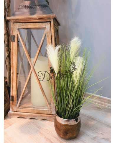 TRAWA SZTUCZNA PAMPASOWA ROŚLINA W DONICZCE SZTUCZNE KWIATY 44CM