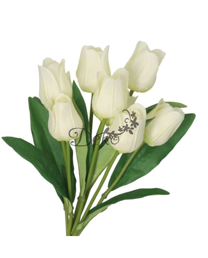 TULIPANY BUKIET TULIPANÓW SZTUCZNE KWIATY GUMOWE 43CM 9GAŁ