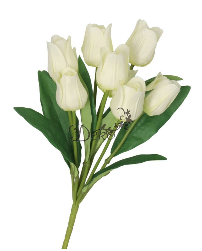 TULIPANY BUKIET TULIPANÓW SZTUCZNE KWIATY GUMOWE 43CM 9GAŁ