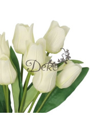 TULIPANY BUKIET TULIPANÓW SZTUCZNE KWIATY GUMOWE 43CM 9GAŁ