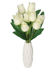 TULIPANY BUKIET TULIPANÓW SZTUCZNE KWIATY GUMOWE 43CM 9GAŁ