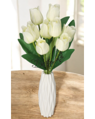 TULIPANY BUKIET TULIPANÓW SZTUCZNE KWIATY GUMOWE 43CM 9GAŁ