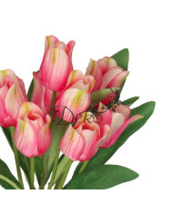 TULIPANY BUKIET TULIPANÓW SZTUCZNE KWIATY GUMOWE 43CM 9GAŁ